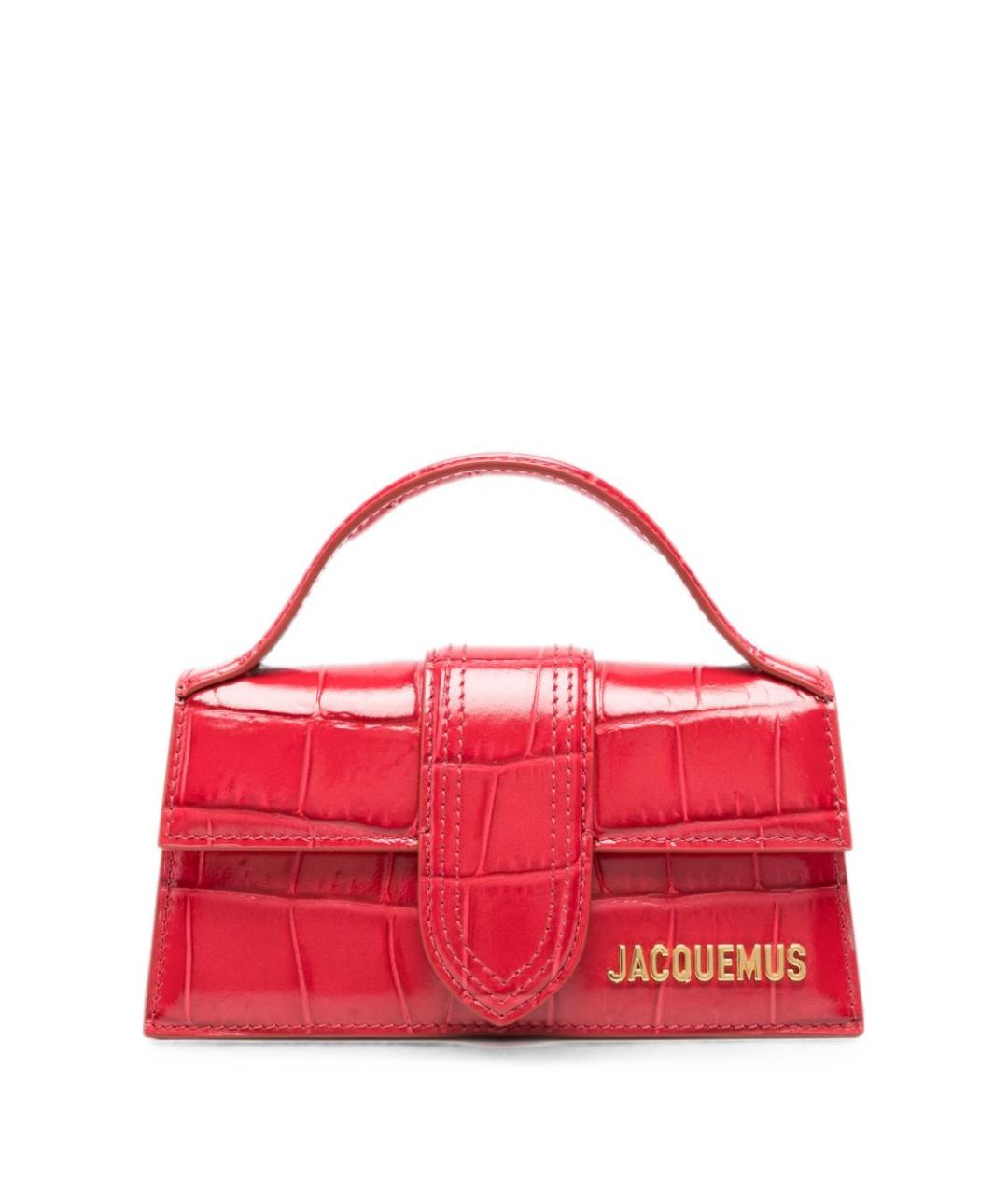 JACQUEMUS Красная кожаная сумка тоут, фото 1