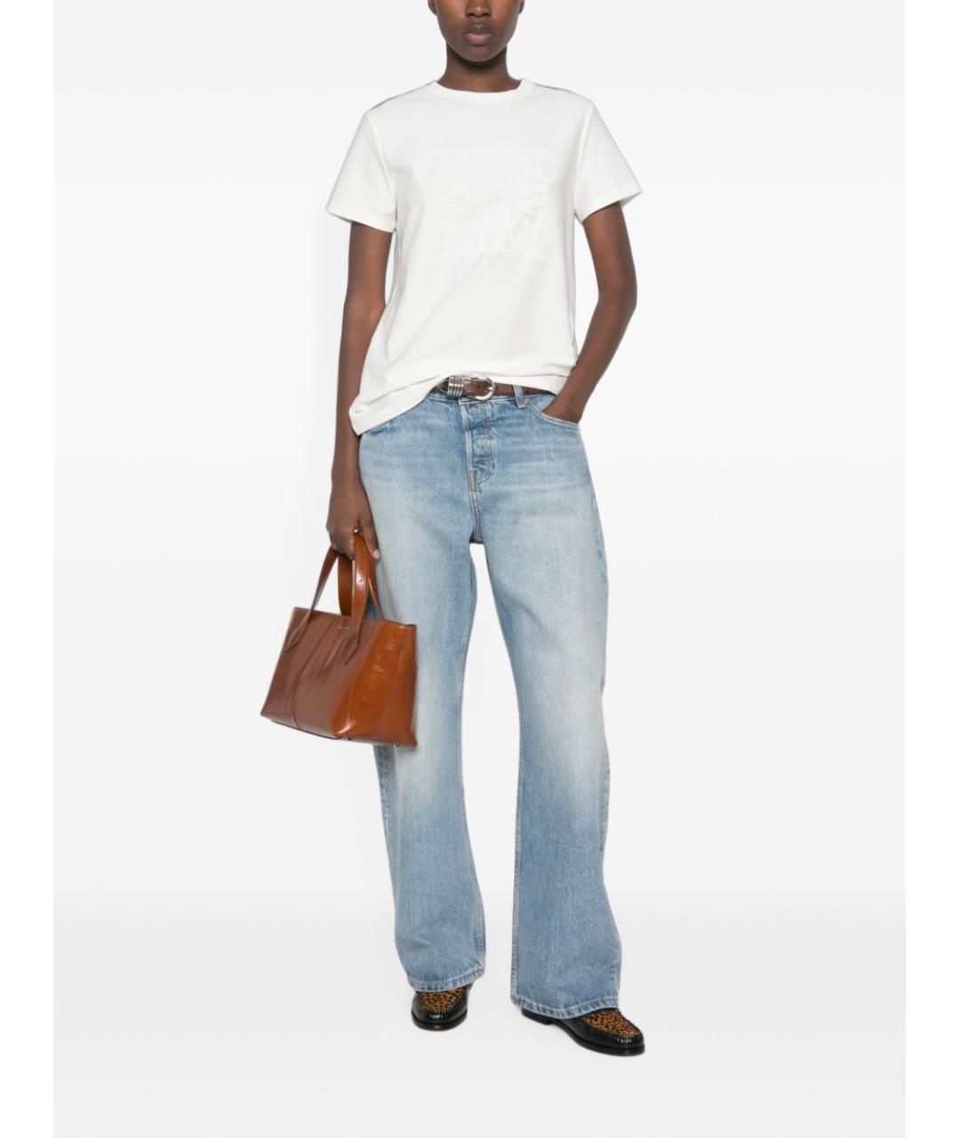 MAX MARA Белая хлопковая футболка, фото 5