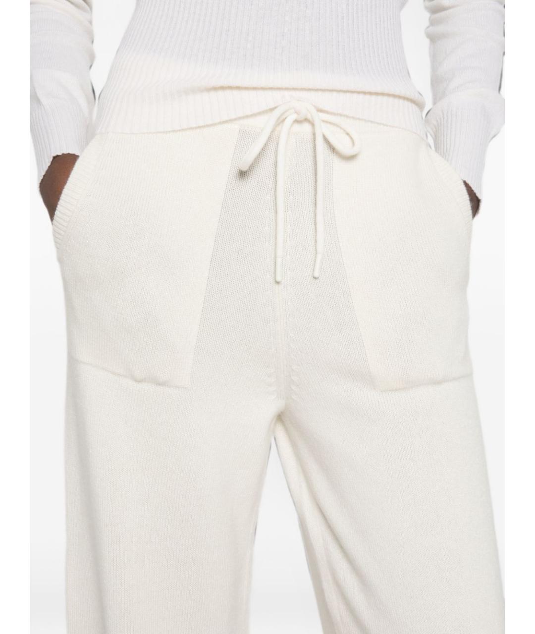 MAX MARA Белые кашемировые прямые брюки, фото 4