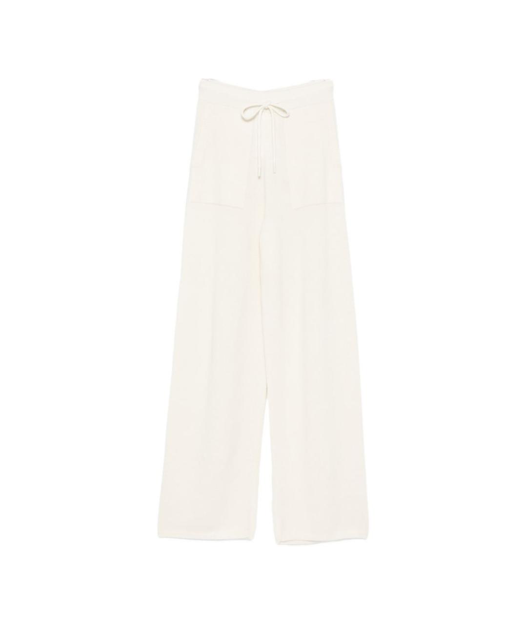 MAX MARA Белые кашемировые прямые брюки, фото 1