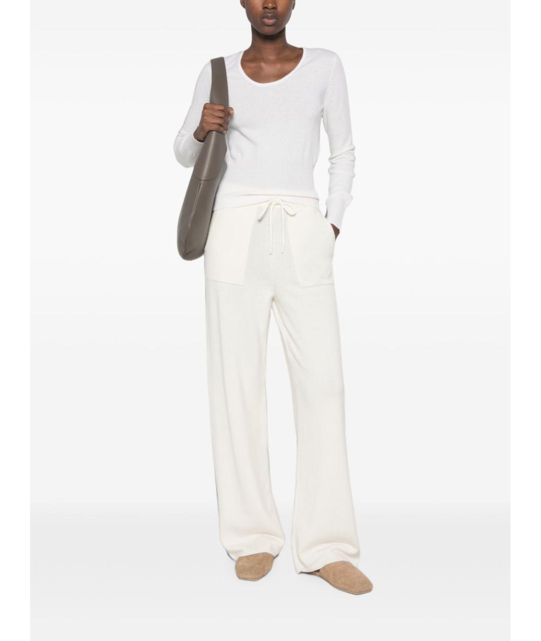 MAX MARA Белые кашемировые прямые брюки, фото 3