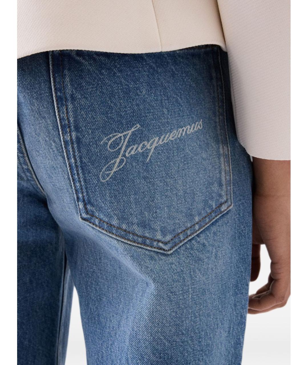 JACQUEMUS Голубые хлопковые прямые джинсы, фото 3