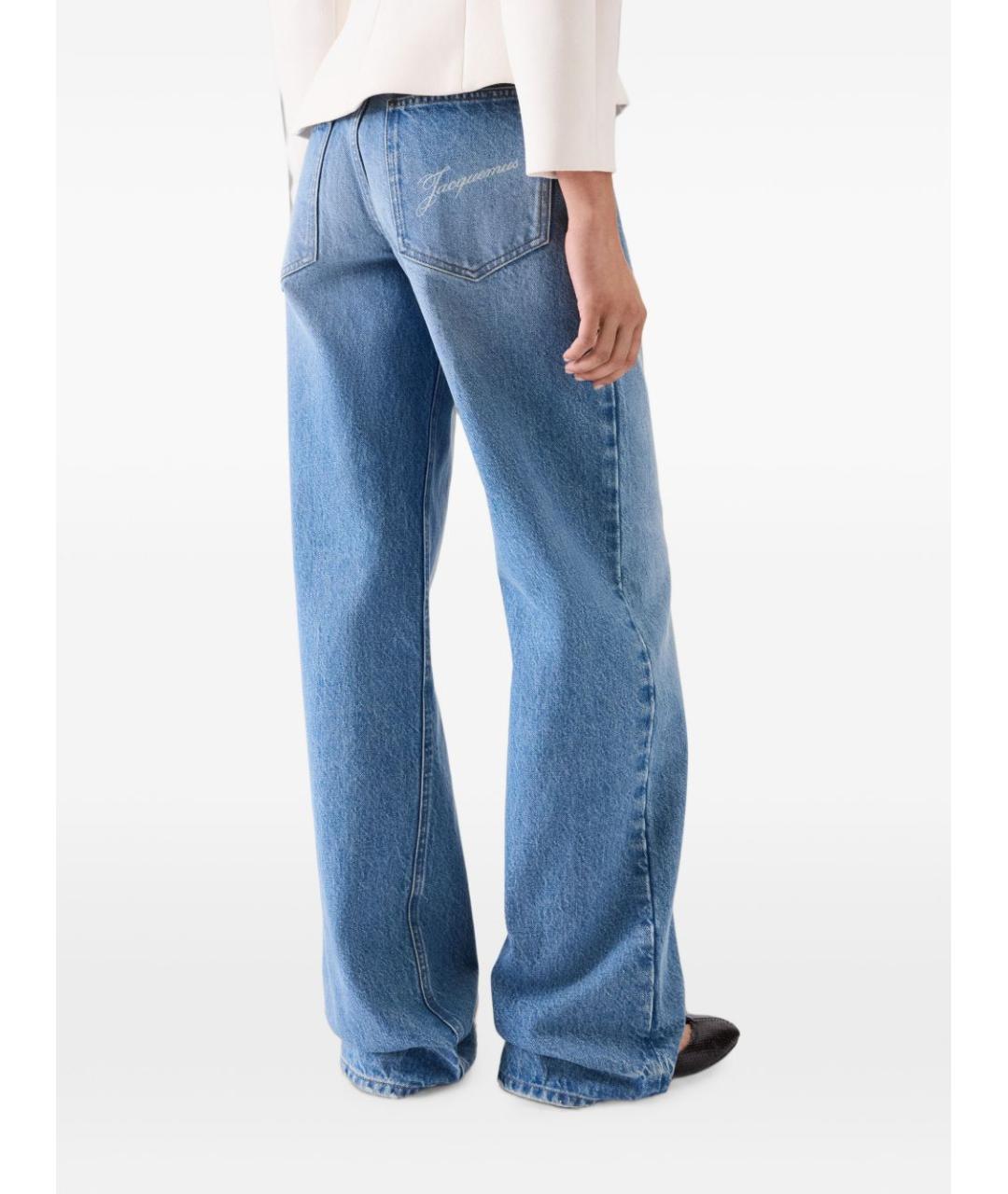 JACQUEMUS Голубые хлопковые прямые джинсы, фото 2