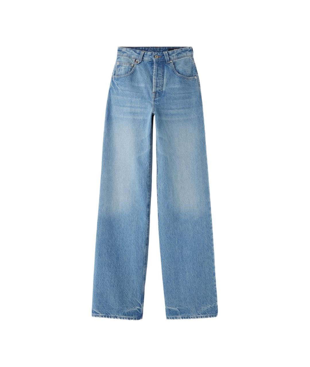 JACQUEMUS Голубые хлопковые прямые джинсы, фото 1
