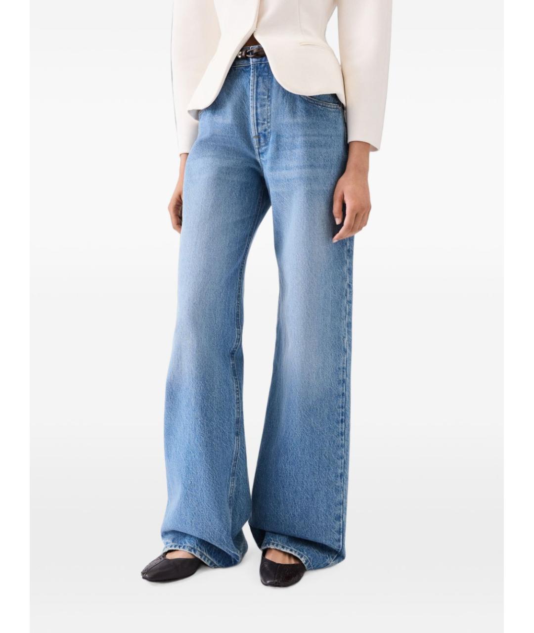 JACQUEMUS Голубые хлопковые прямые джинсы, фото 5