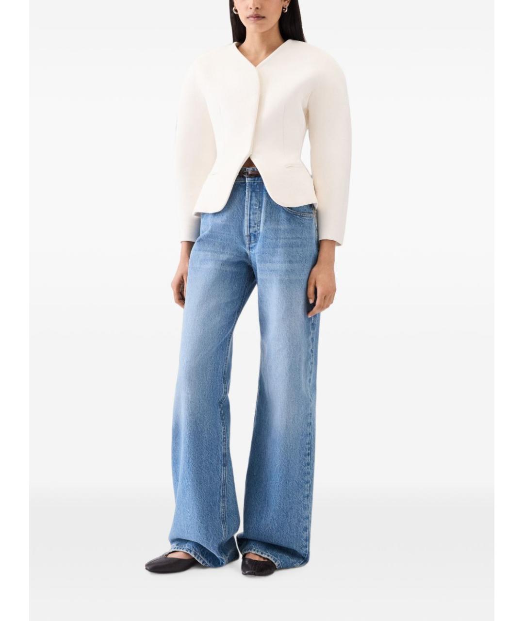 JACQUEMUS Голубые хлопковые прямые джинсы, фото 4