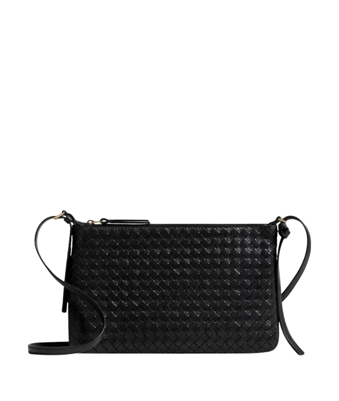 BOTTEGA VENETA Черная кожаная сумка через плечо, фото 1