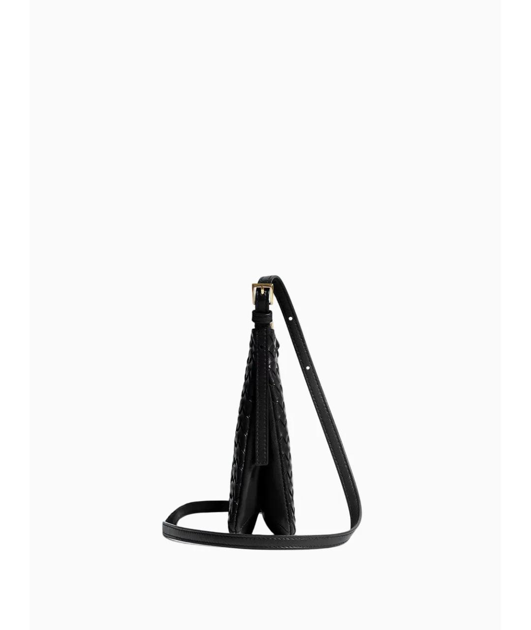 BOTTEGA VENETA Черная кожаная сумка через плечо, фото 3