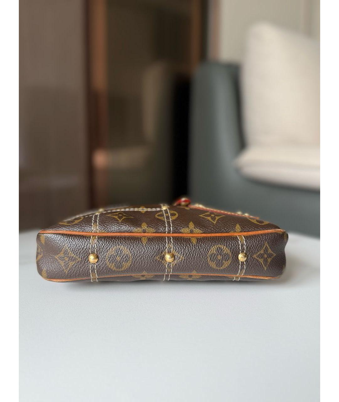 LOUIS VUITTON Коричневая канва сумка с короткими ручками, фото 7