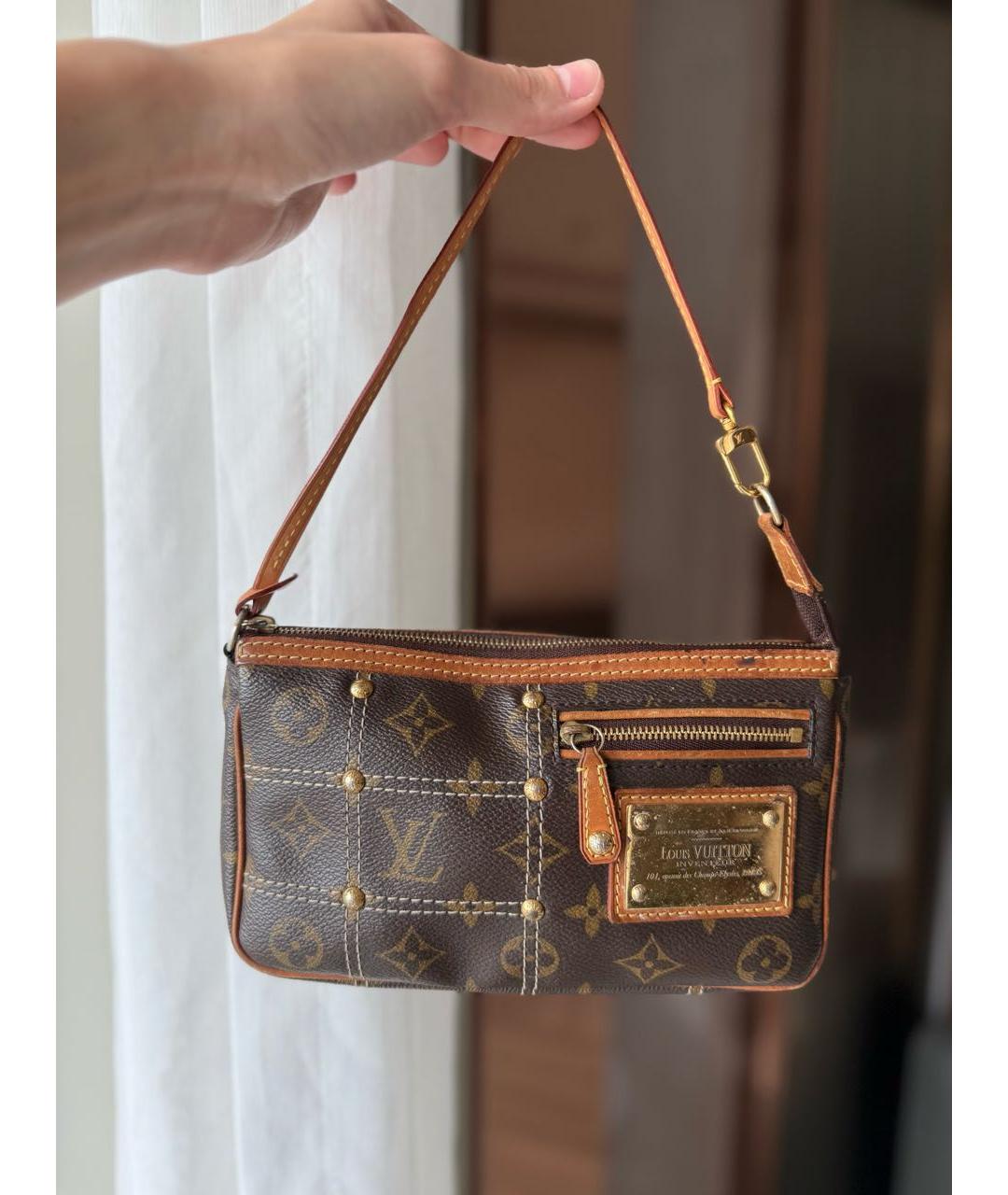 LOUIS VUITTON Коричневая канва сумка с короткими ручками, фото 2