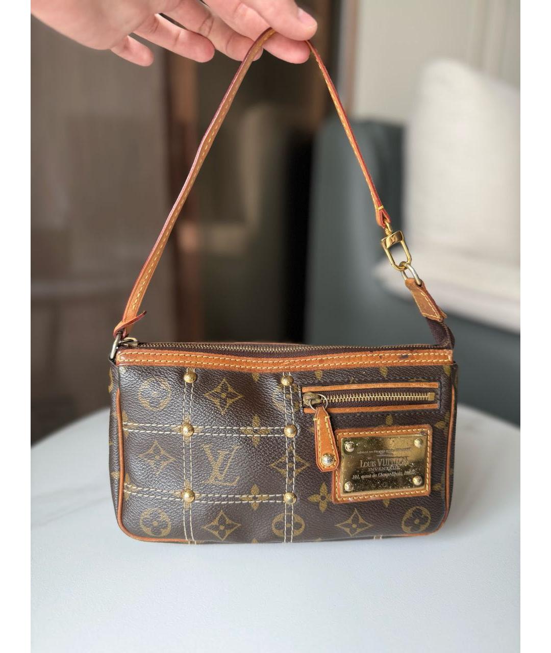LOUIS VUITTON Коричневая канва сумка с короткими ручками, фото 8