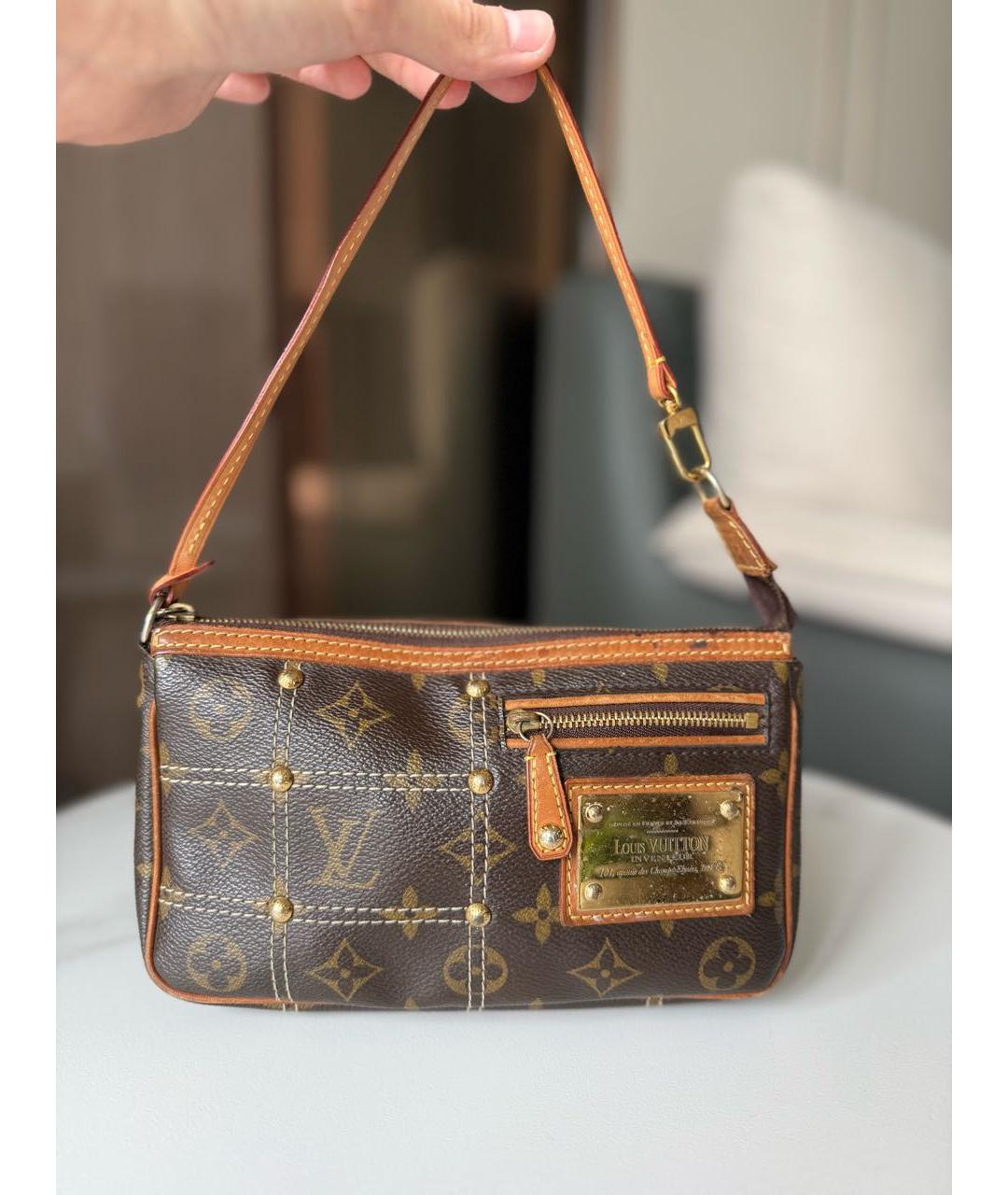LOUIS VUITTON Коричневая канва сумка с короткими ручками, фото 3