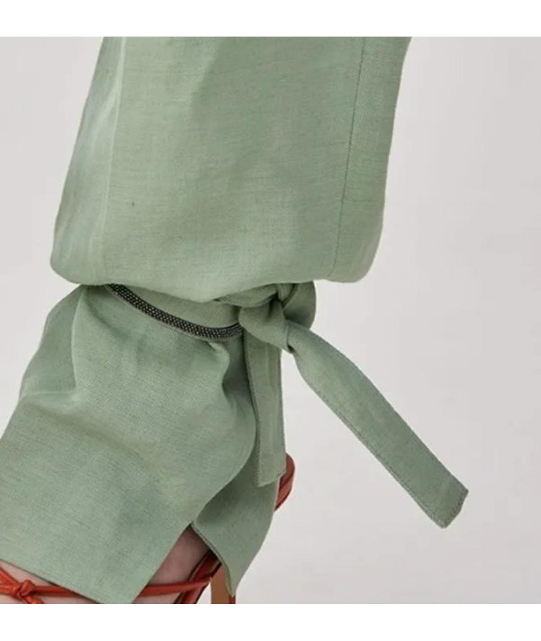FABIANA FILIPPI Зеленые вискозные прямые брюки, фото 4