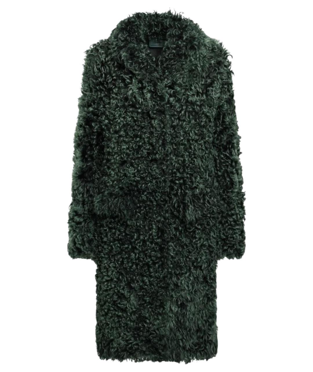 PRADA Зеленое кожаное пальто, фото 1