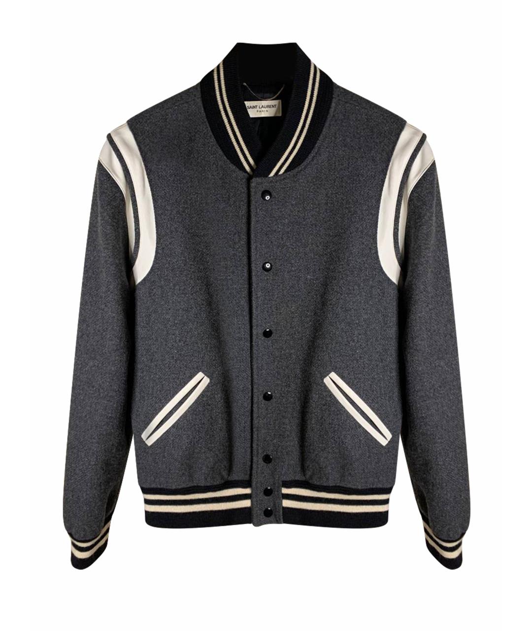 SAINT LAURENT Серая хлопковая куртка, фото 1