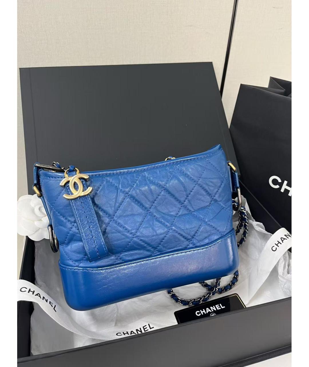 CHANEL Голубая сумка через плечо, фото 3