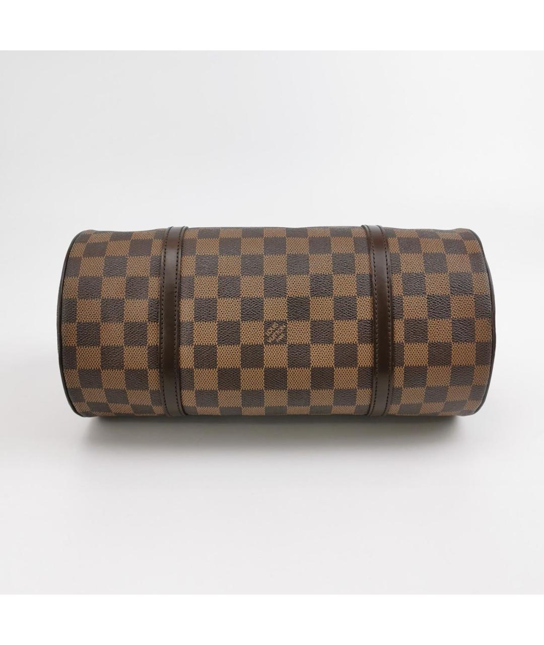 LOUIS VUITTON Коричневая кожаная сумка с короткими ручками, фото 3