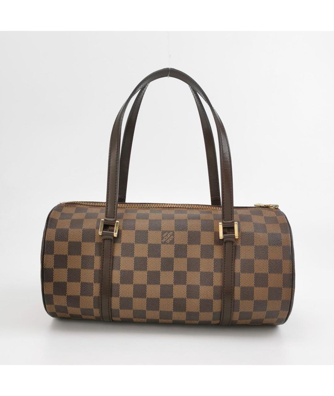 LOUIS VUITTON Коричневая кожаная сумка с короткими ручками, фото 2