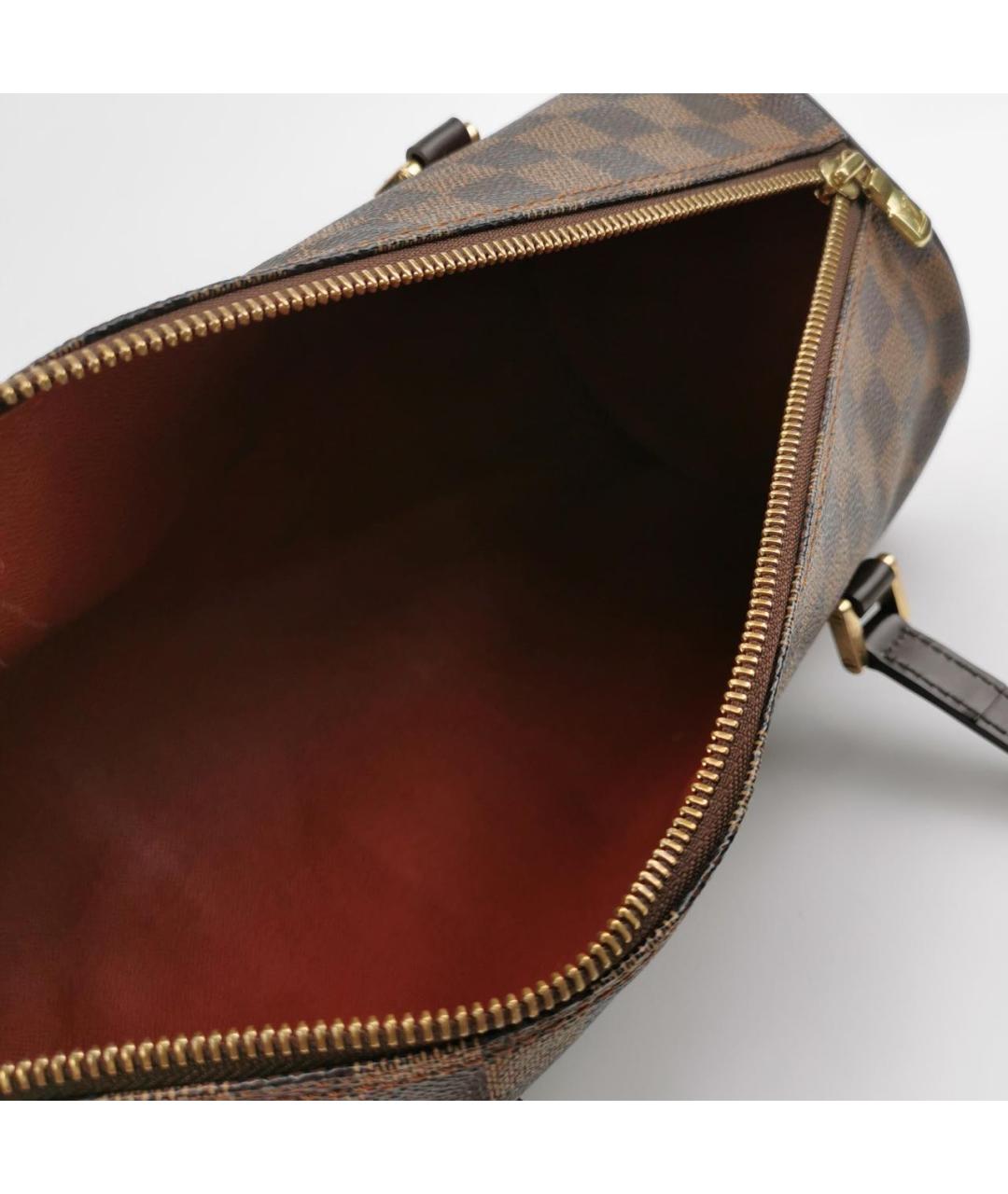 LOUIS VUITTON Коричневая кожаная сумка с короткими ручками, фото 4