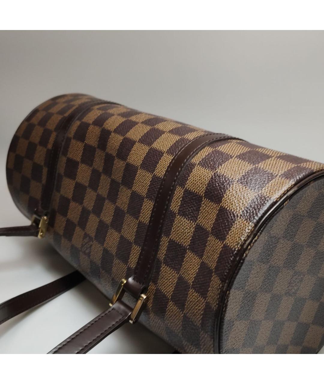 LOUIS VUITTON Коричневая кожаная сумка с короткими ручками, фото 6