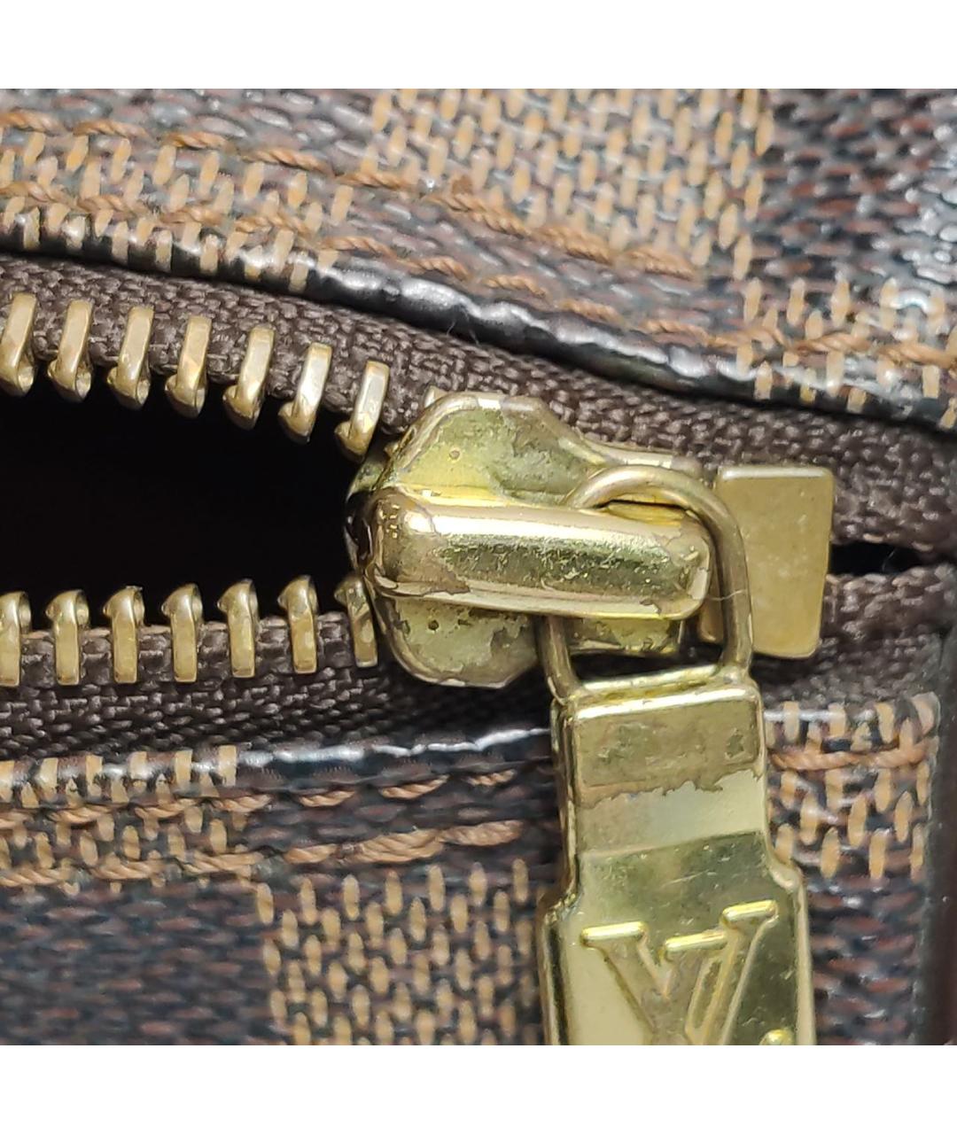 LOUIS VUITTON Коричневая кожаная сумка с короткими ручками, фото 8