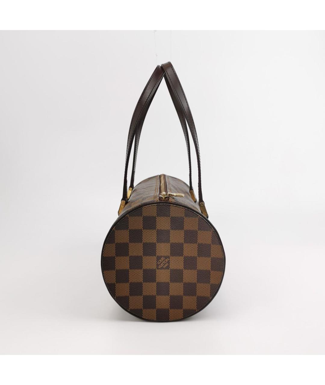 LOUIS VUITTON Коричневая кожаная сумка с короткими ручками, фото 5