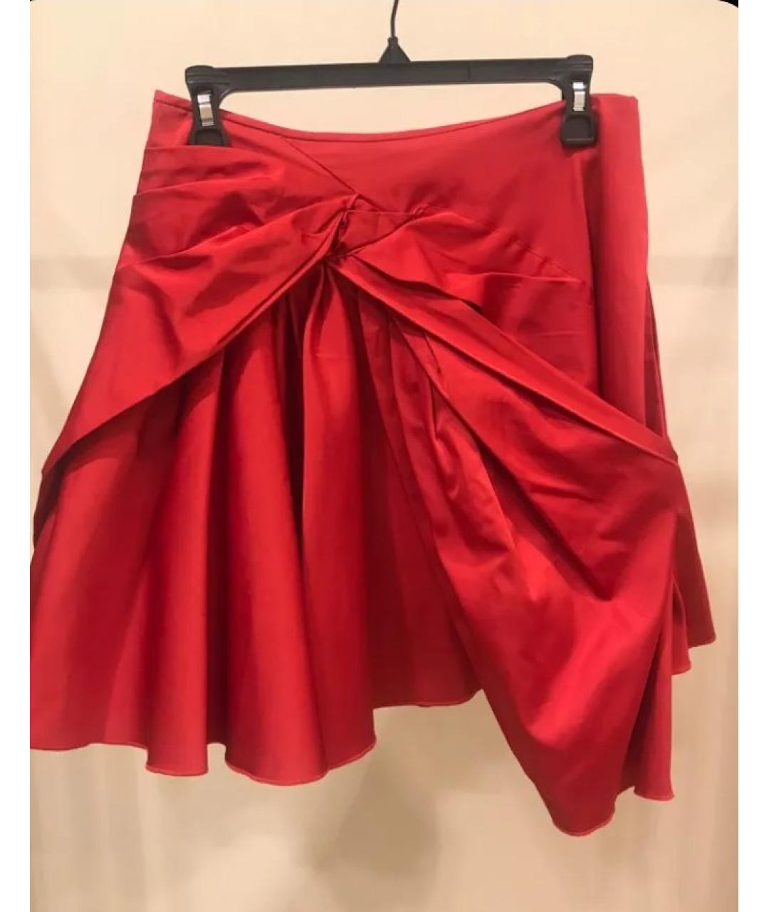 NINA RICCI Красная полиэстеровая юбка мини, фото 4
