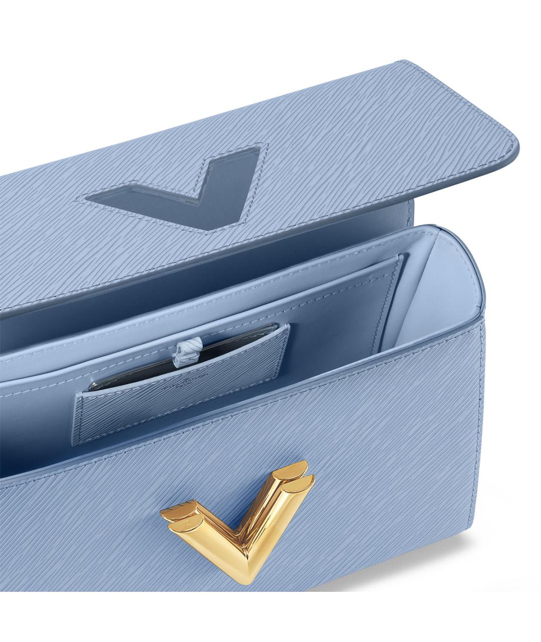 LOUIS VUITTON Голубая кожаная сумка через плечо, фото 4