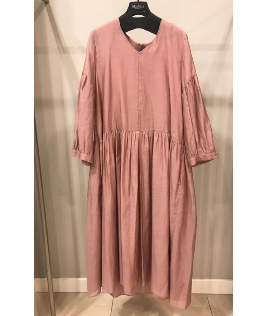 'S MAX MARA Коралловое хлопковое повседневное платье, фото 5