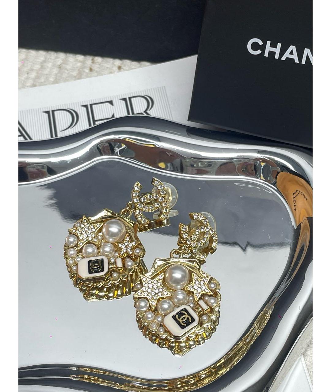 CHANEL Золотые серьги, фото 5