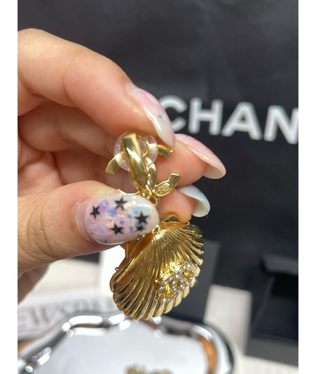 CHANEL Золотые серьги, фото 3