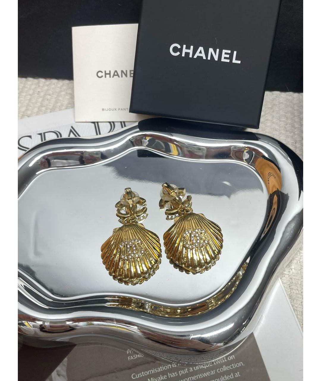 CHANEL Золотые серьги, фото 2