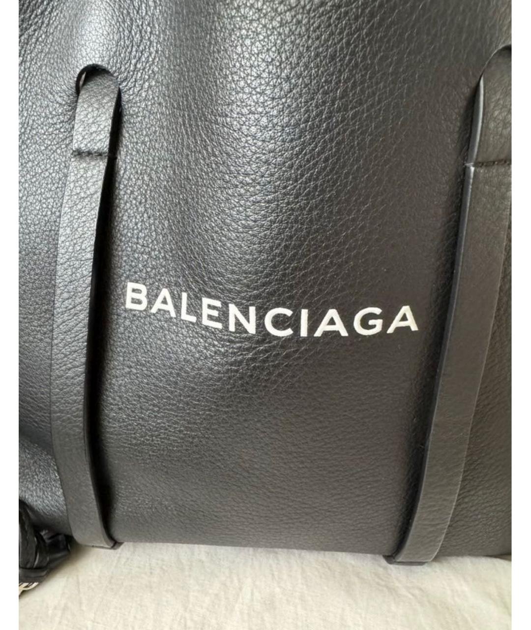BALENCIAGA Черная кожаная сумка тоут, фото 5