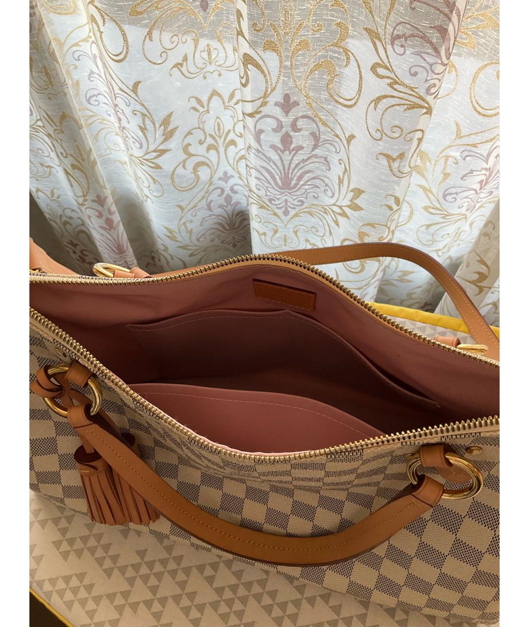 LOUIS VUITTON Белая канва сумка тоут, фото 4