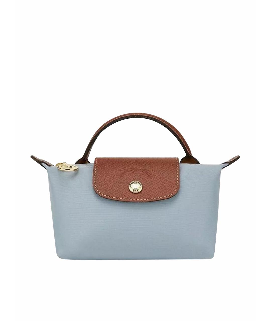 LONGCHAMP Голубая нейлоновая сумка с короткими ручками, фото 8