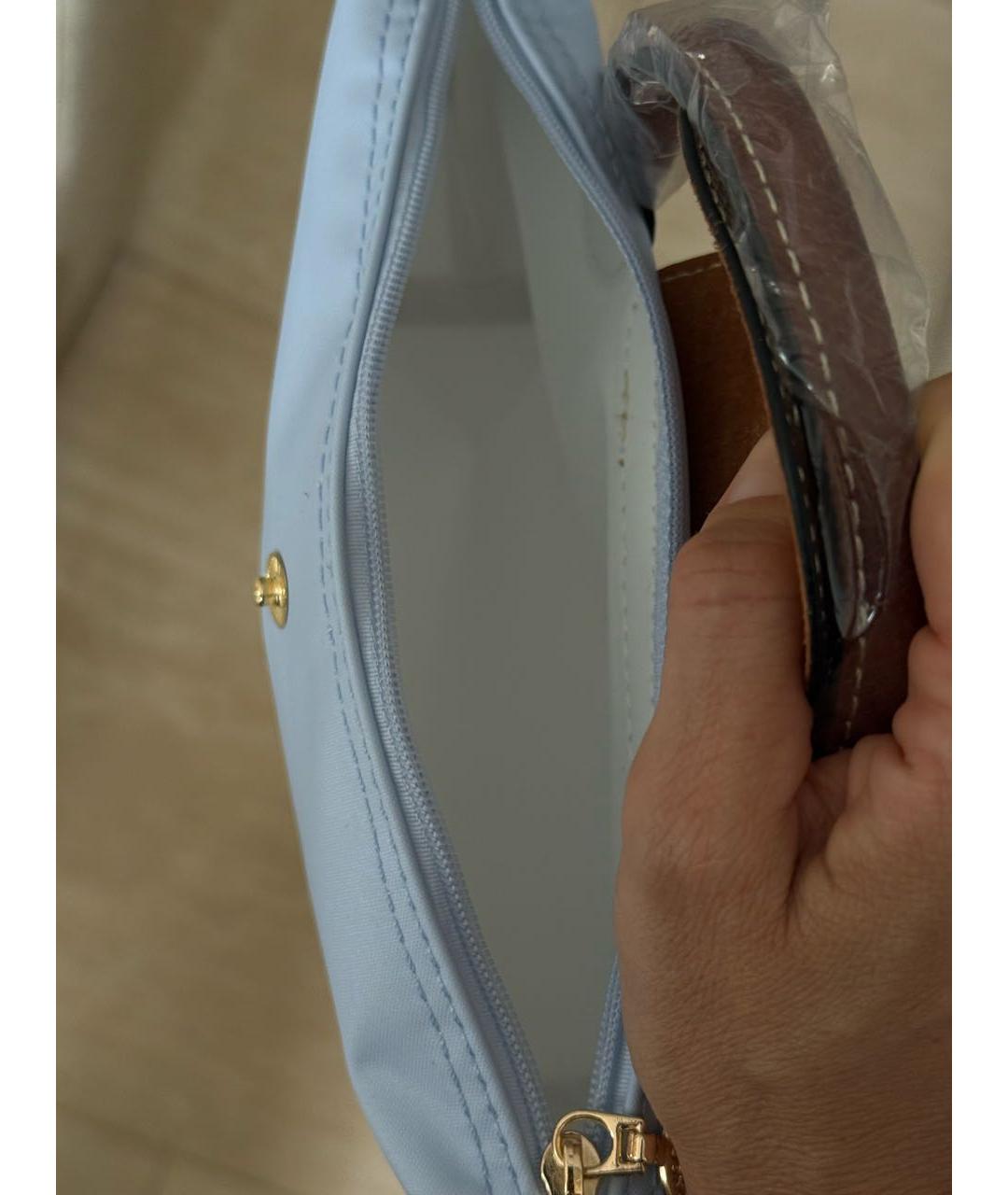 LONGCHAMP Голубая нейлоновая сумка с короткими ручками, фото 6