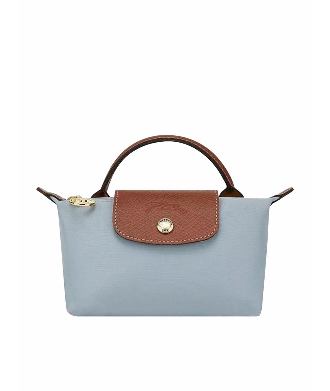 LONGCHAMP Голубая нейлоновая сумка с короткими ручками, фото 1
