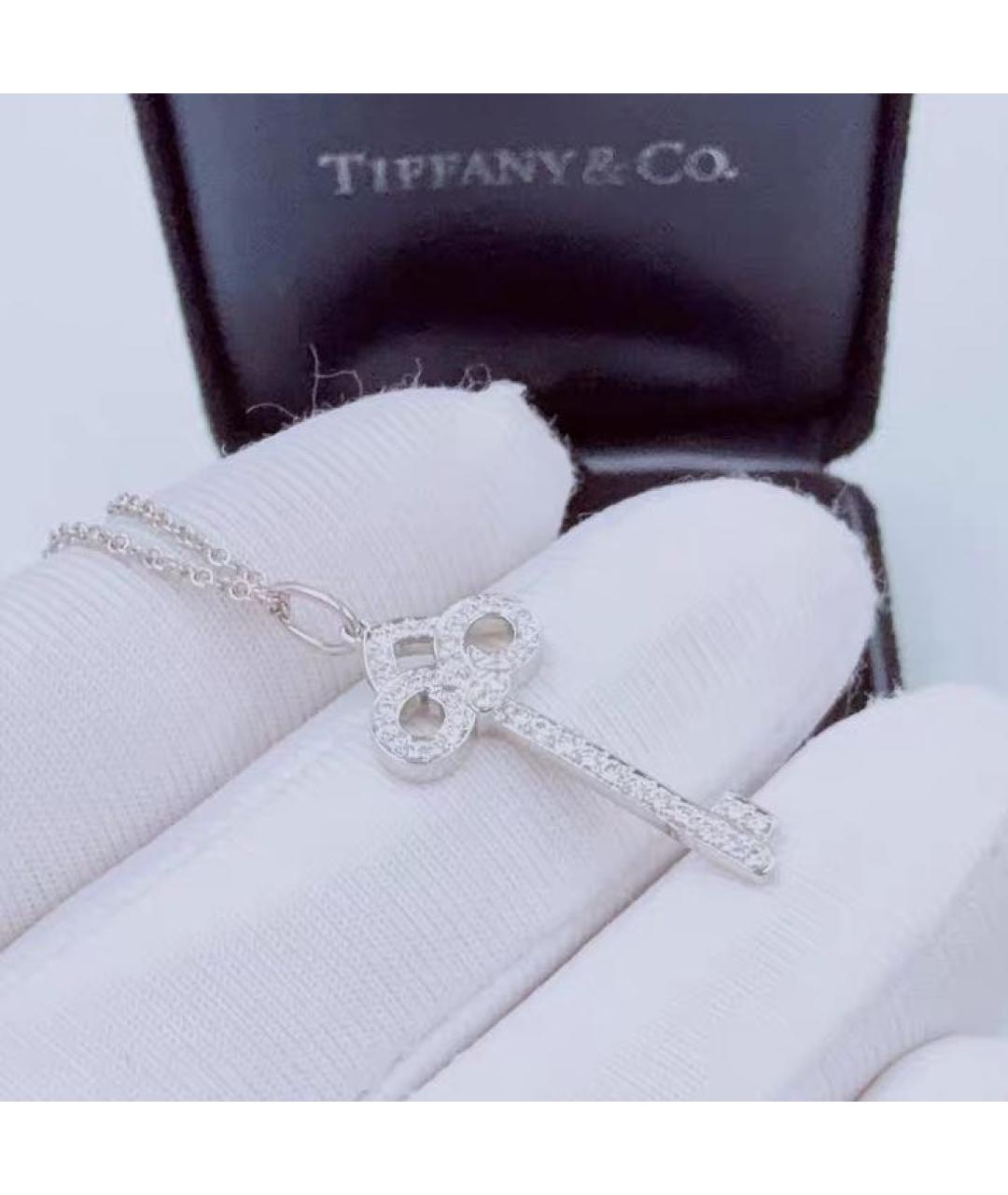 TIFFANY&CO Белая платиновая подвеска, фото 5