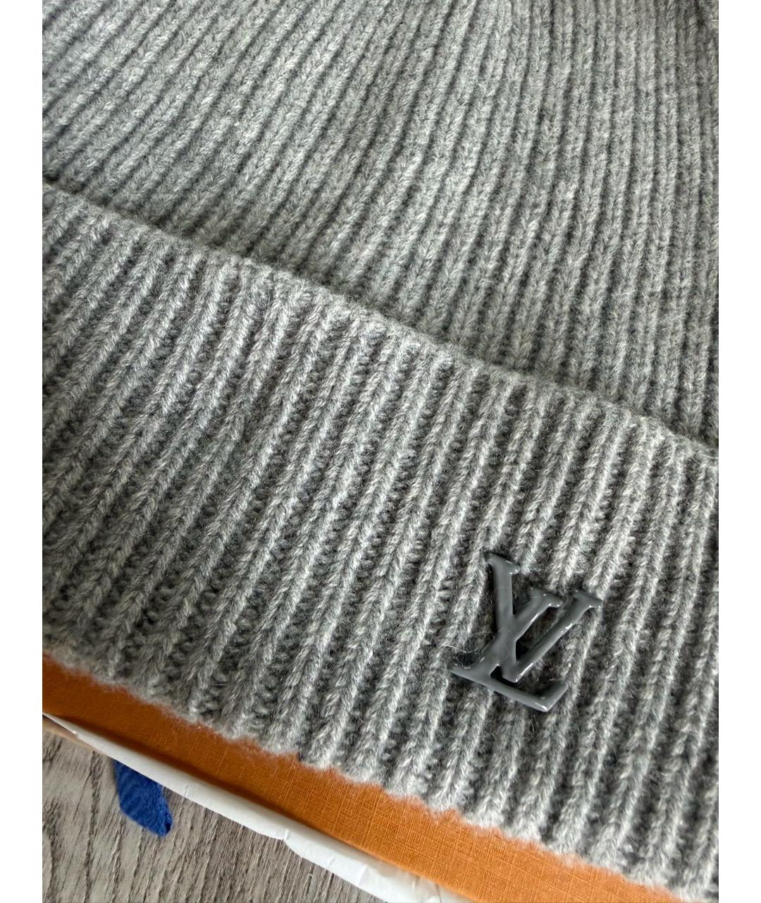LOUIS VUITTON Серая кашемировая шапка, фото 3