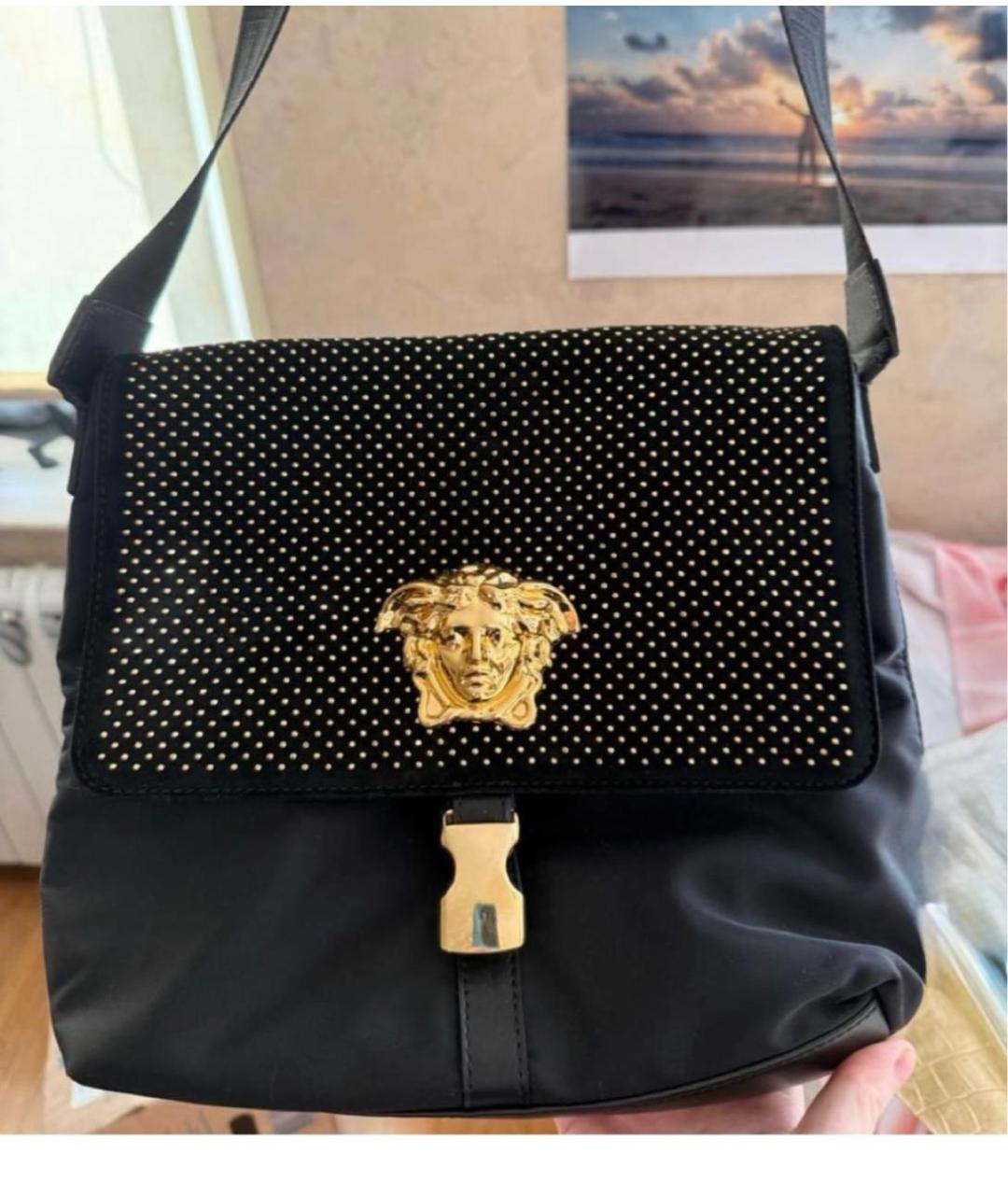 VERSACE Черная нейлоновая сумка через плечо, фото 3