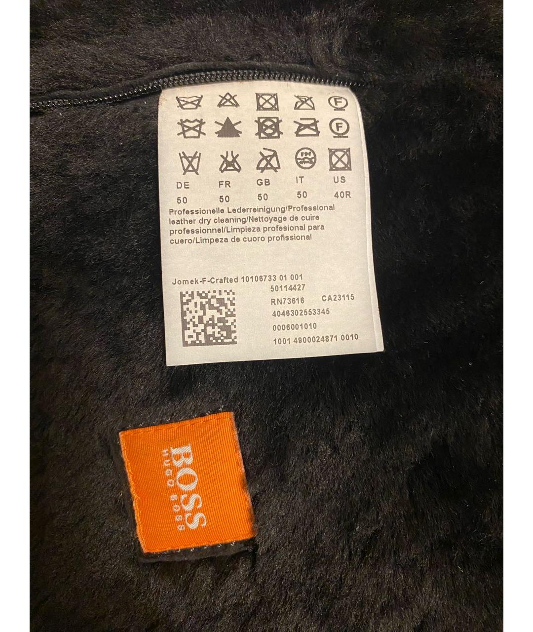 HUGO BOSS Черная кожаная дубленка/шуба, фото 6