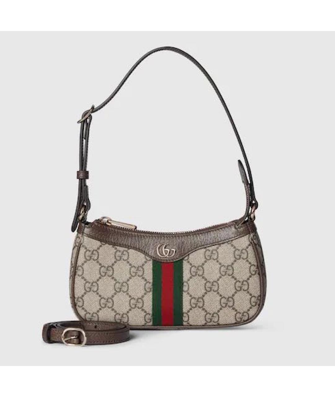 GUCCI Коричневая канва сумка с короткими ручками, фото 8