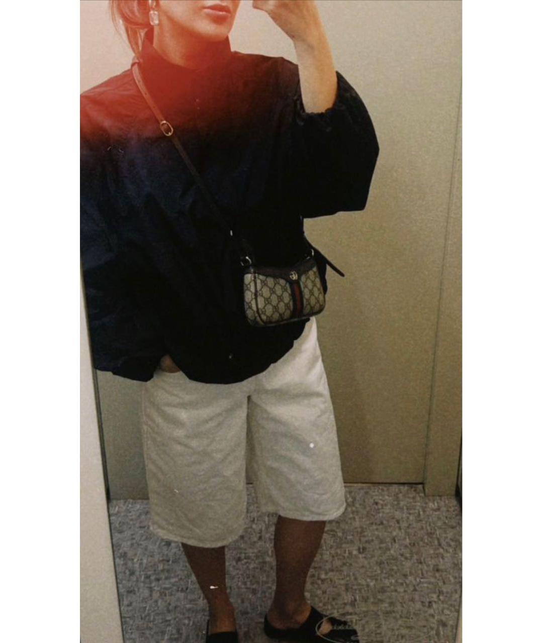 GUCCI Коричневая канва сумка с короткими ручками, фото 4
