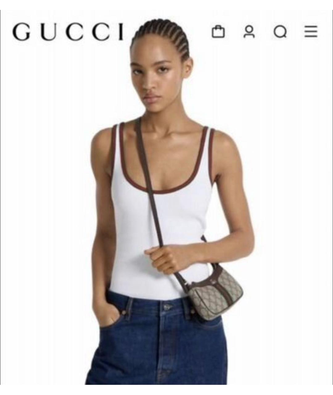 GUCCI Коричневая канва сумка с короткими ручками, фото 6