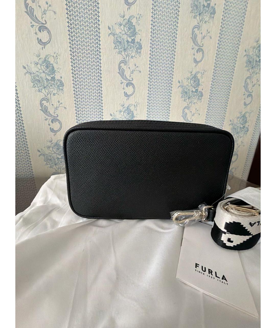 FURLA Черная кожаная сумка через плечо, фото 3