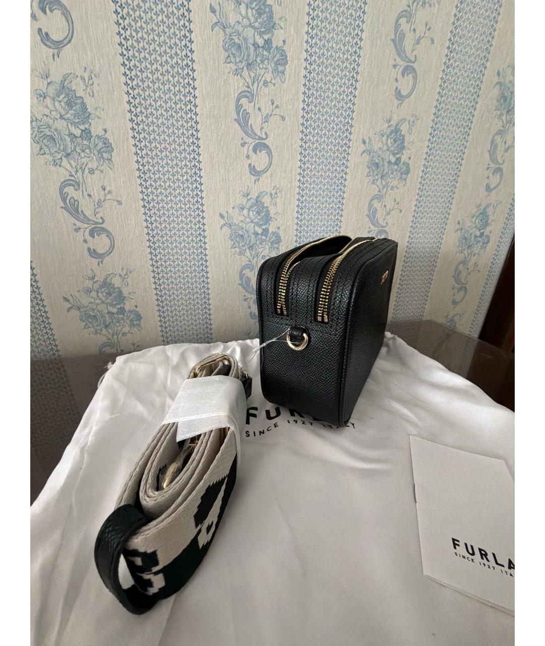 FURLA Черная кожаная сумка через плечо, фото 2