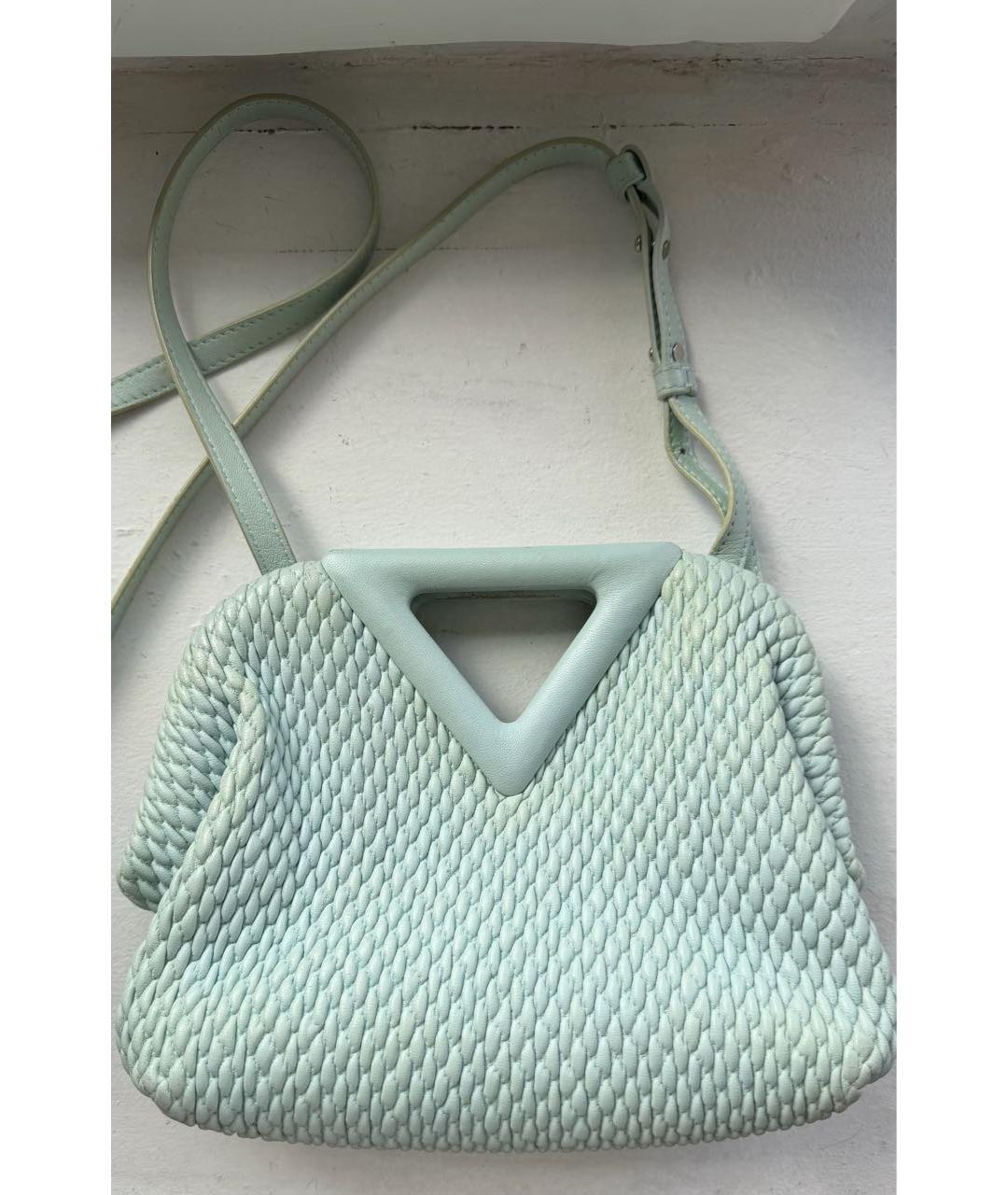 BOTTEGA VENETA Бирюзовая кожаная сумка с короткими ручками, фото 4