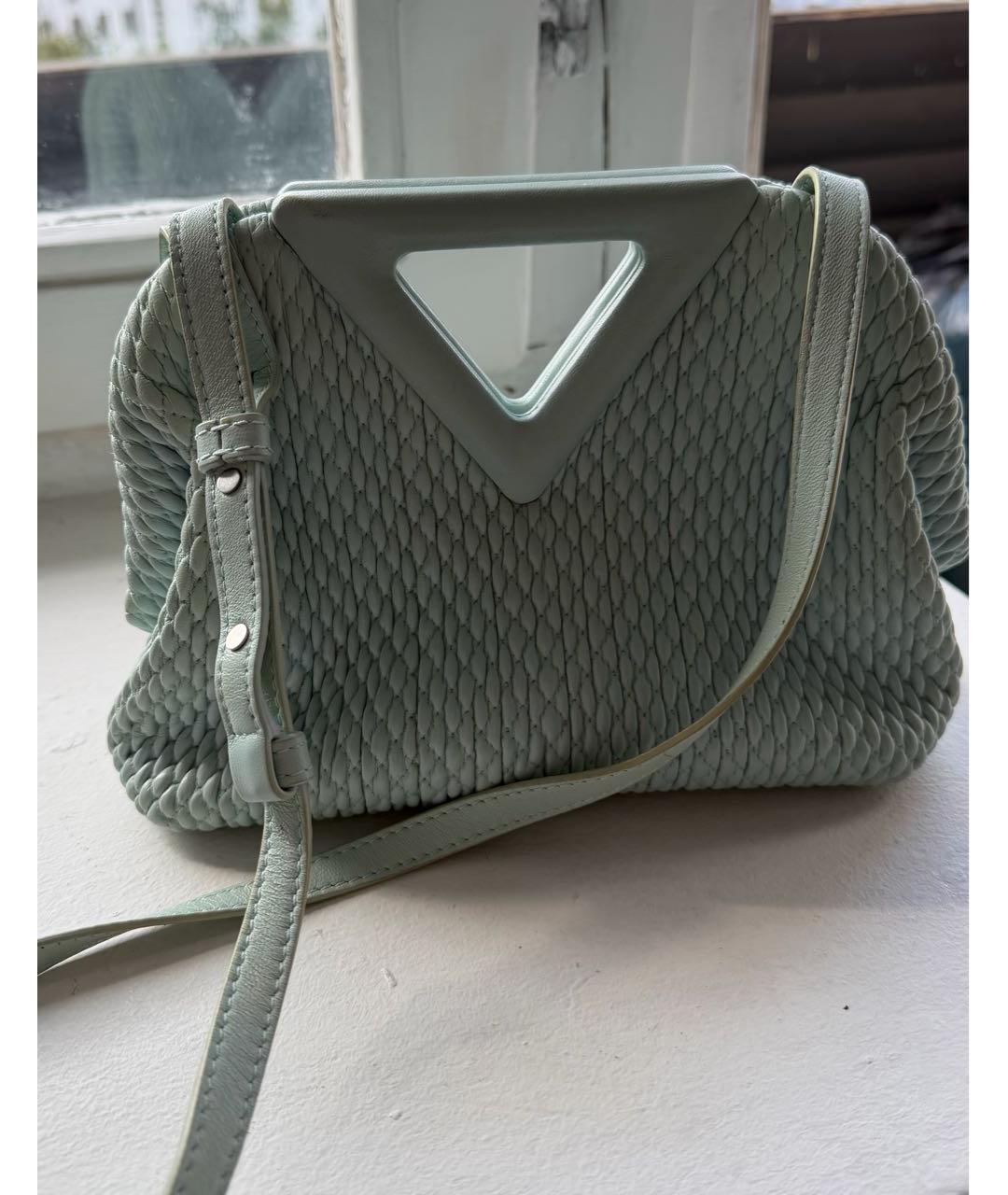 BOTTEGA VENETA Бирюзовая кожаная сумка с короткими ручками, фото 2