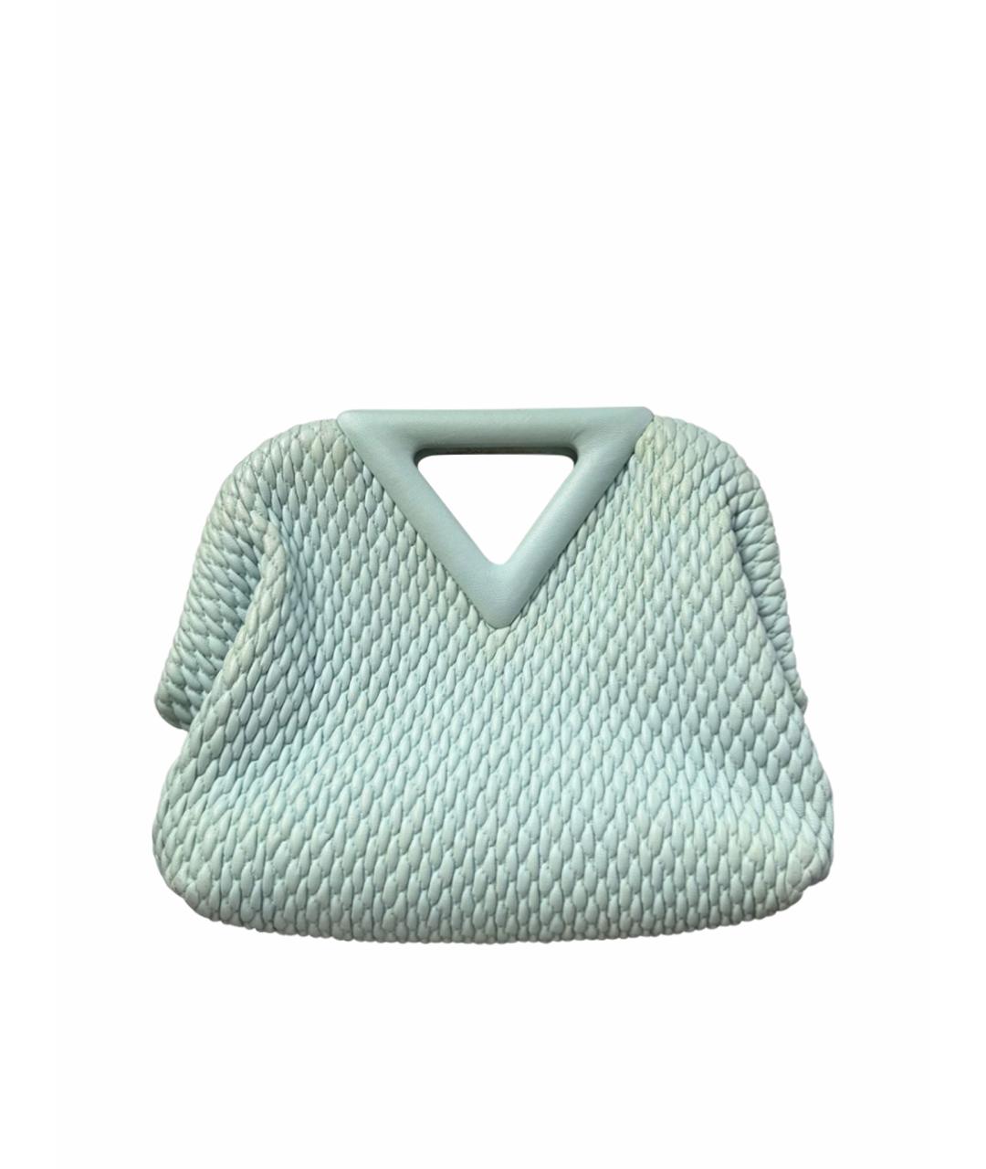 BOTTEGA VENETA Бирюзовая кожаная сумка с короткими ручками, фото 1