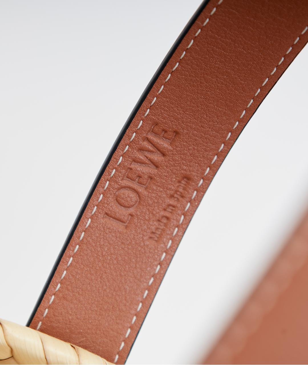 LOEWE Коричневая плетеная пляжная сумка, фото 4